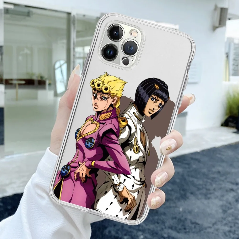 thumbnail image 1 of JoJos Bizarre-funda de teléfono para iPhone, carcasa transparente de TPU para iPhone 15, 11, 12, 13, 14, Mini Pro Max, XR, X, XS, 8, 7, 6 Plus, SE 2020, 1 of 5