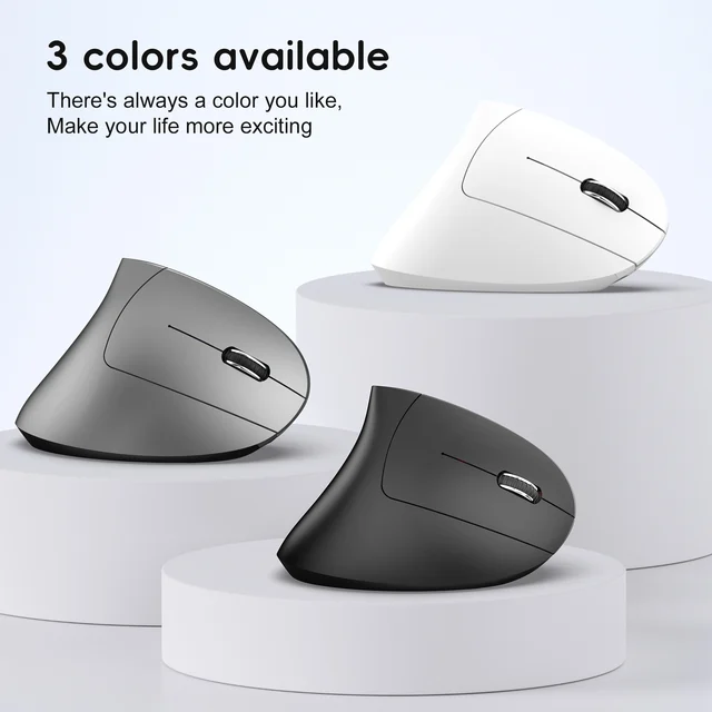 Souris Verticale HXSJ – Dual-Mode Sans Fil, Rechargeable Type-C, 2400 DPI, 600mAh 2
