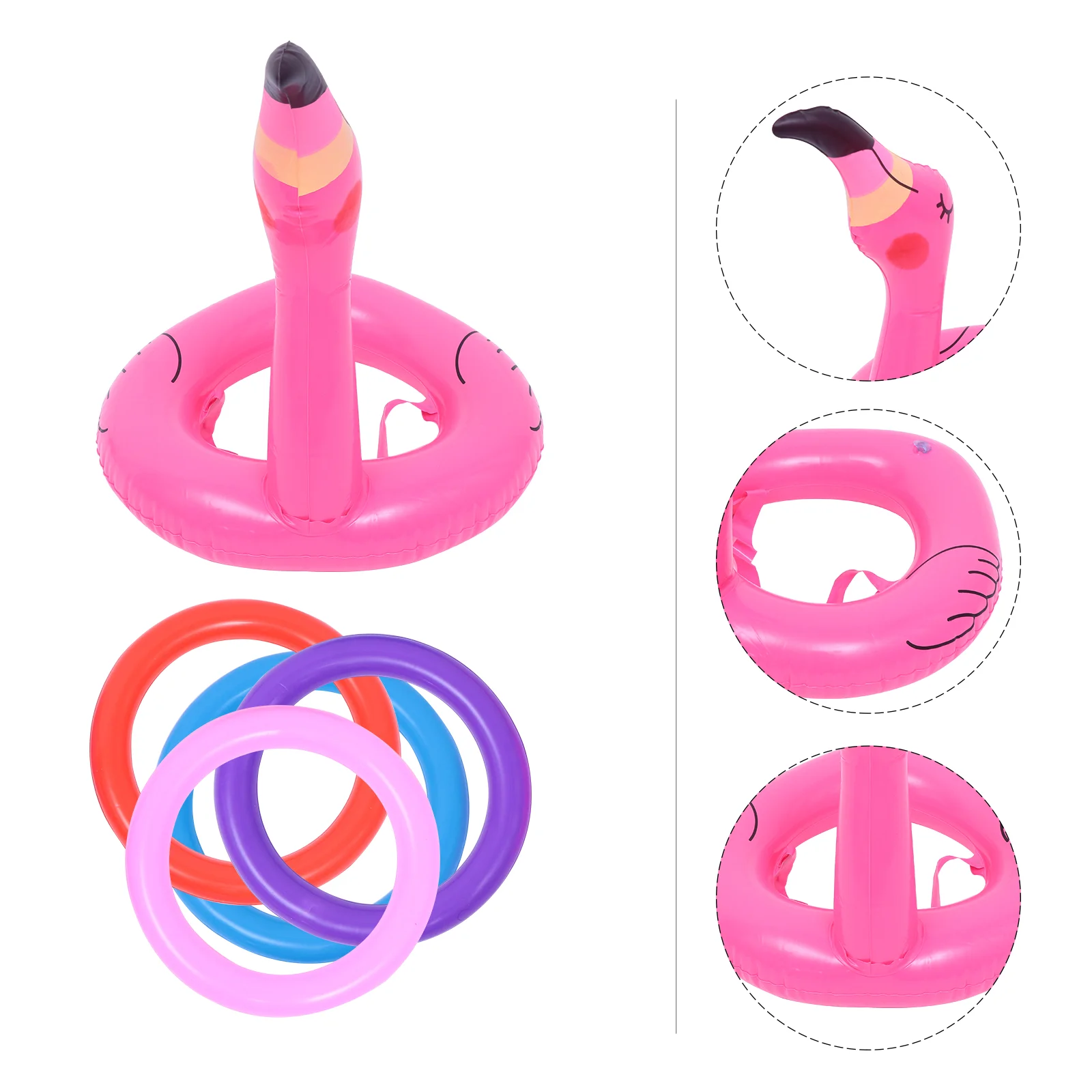 

2 Sets Children’s Toys Ferrule Inflatable Pool Tossing Ring Flamingo Game Antlers Decorations Pink Funny Throwing Party