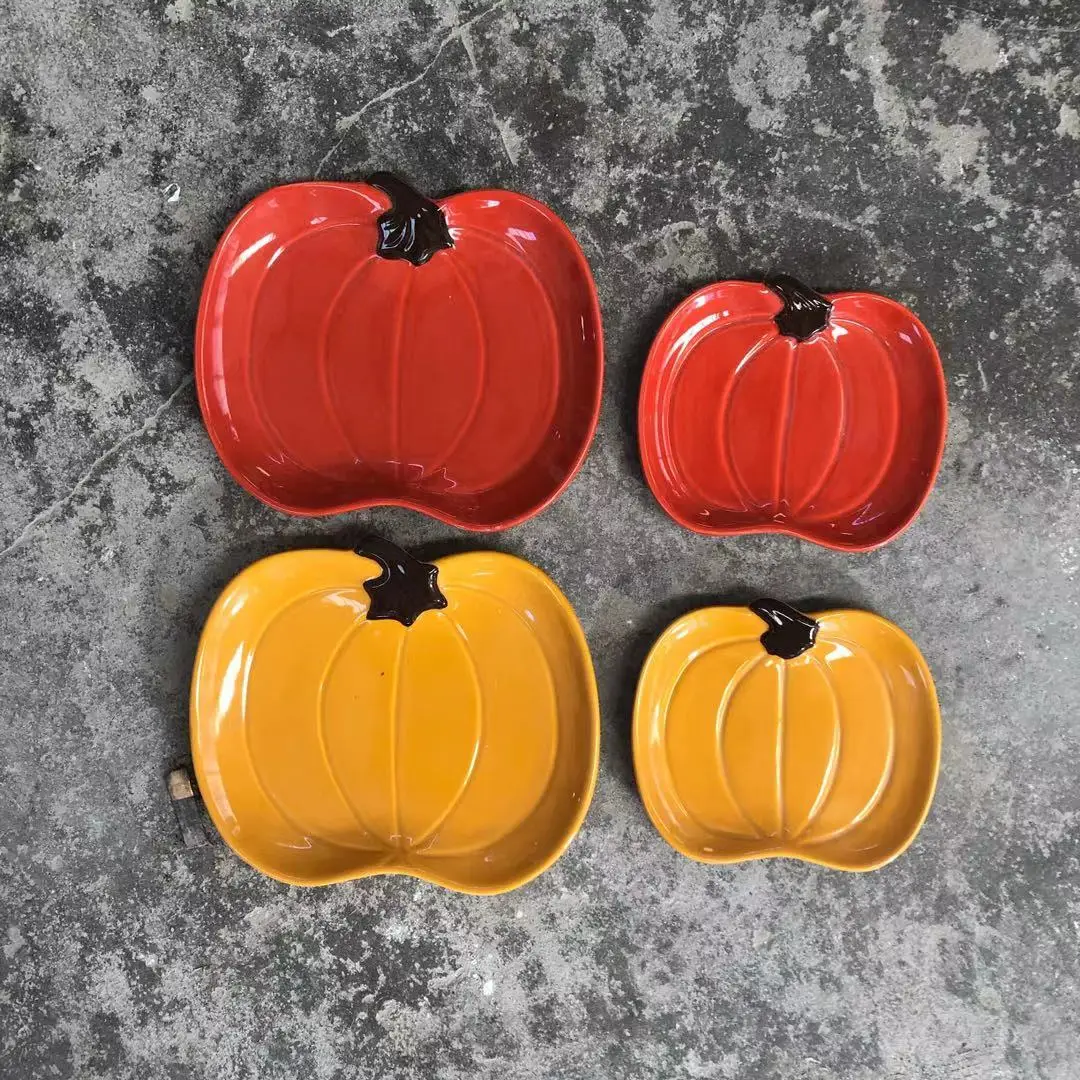 

New pumpkin creative plate ceramic cute fruit