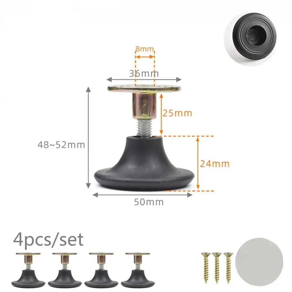 Adjustable Furniture Support Leg Floor Protector Set, Screw-in Base (4 pcs)