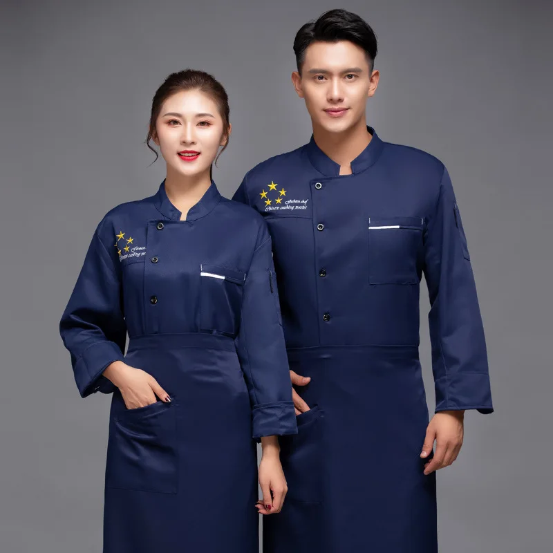 

C367 Женская и Мужская Рабочая одежда для кухни, ресторана, готовки, униформа шеф-повара, белая рубашка, двубортная куртка для шеф-повара, куртка для официанта