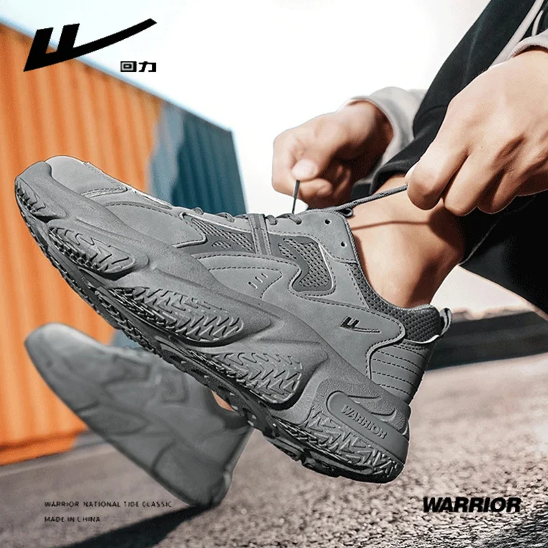 

Warrio Men Breathle Mesh Lace-up Sport Shoes Dad Shoes Concise Sid Cor Thick Bottom Outdoors Climbing Men's Sneakers