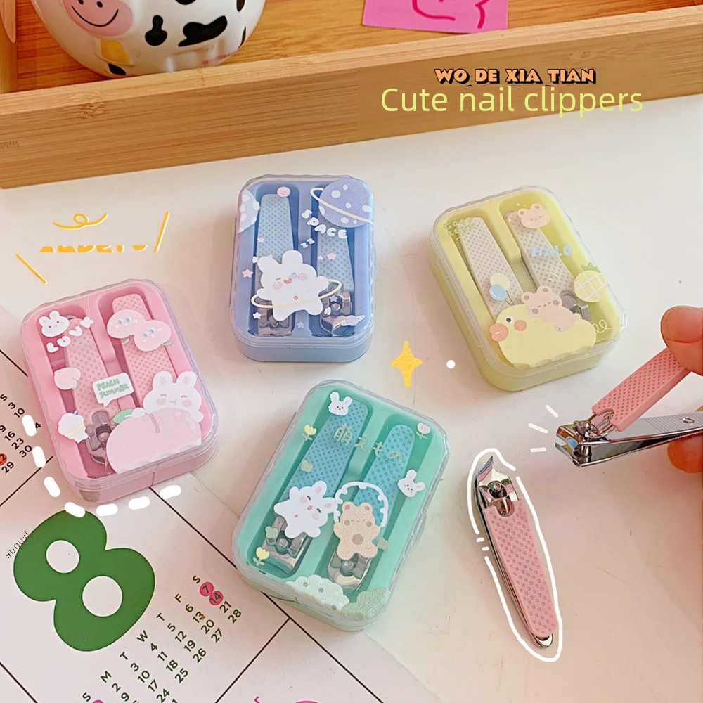 Nail Clipper Set Nail Clipper Nail Care Kit Nail Clippers Manicure Set Manicure Sets Manicure Nail Clipper Set Nail Clippers Kit Portable Cute Women Nail Clippers Home Use Slanted Mouth Nail Clippers Tool Set Fitness Small Rabbit Peach