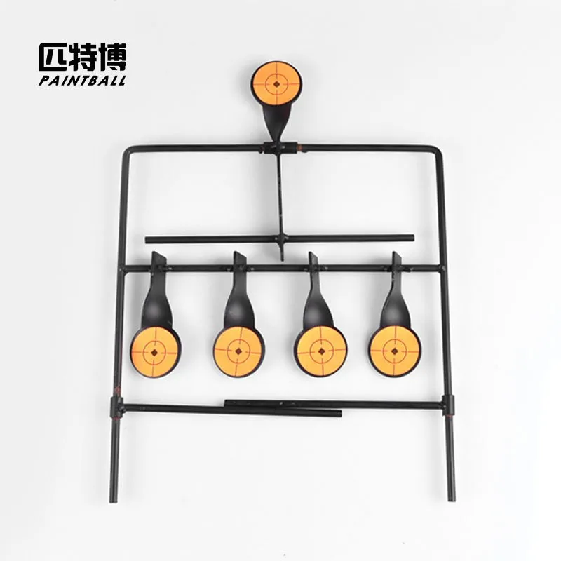 

High-quality Black Air Gun 5 Target Metal Flip Target Indoor and Outdoor Competitive Rotating Shooting Target Tactical Training