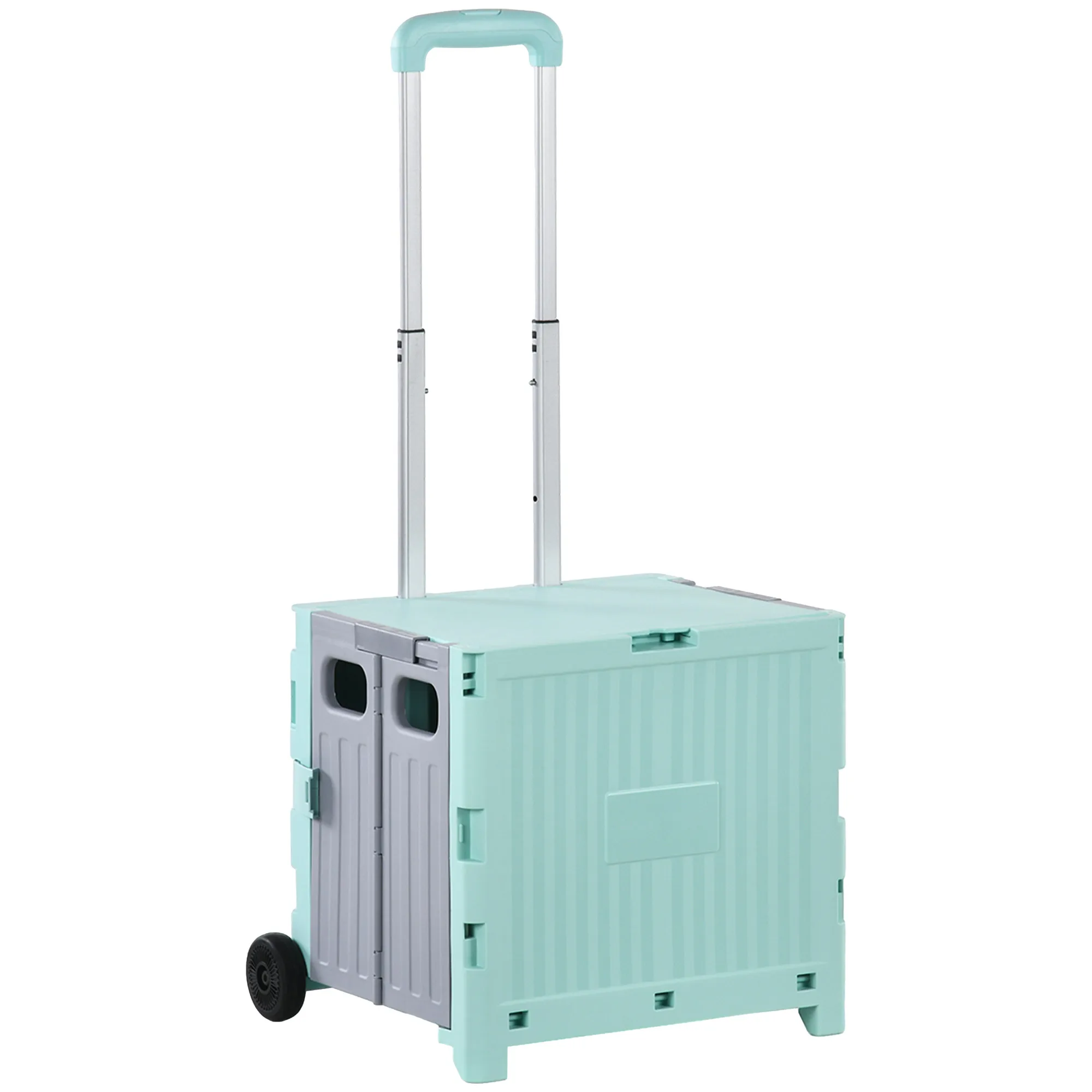 MCOM-Caddie Pliant avec 2 Roues, 41,5x32,5x85 cm, Vert, Salle de Bain