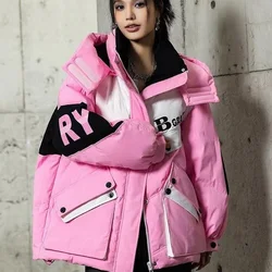 Warmth Winter Down Coat Jackets Women Hooded Parka Winter Clothing Snow Coat Casual Thick Short Puffer Jacket Bright Streetwear