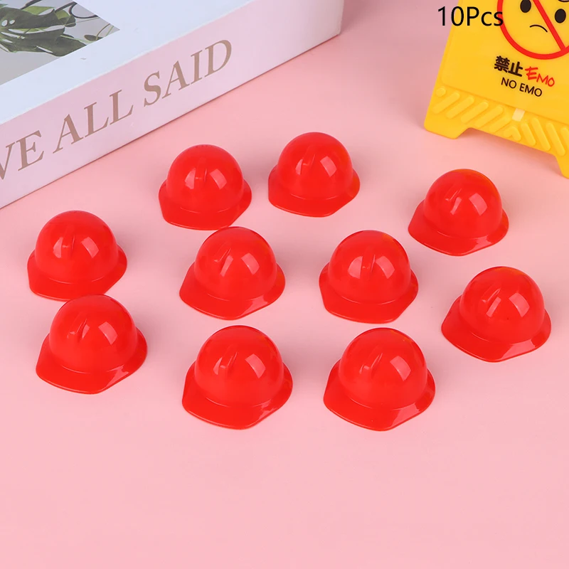 10Pcs Mini Doll Helmet 1:12 Dollhouse Miniature Safety Helmet Model Doll Decor Toy Doll House Accessories