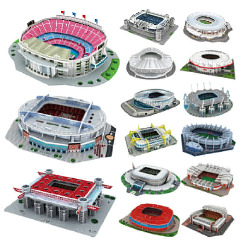 3D Paper Puzzle Football Field Stadium Assembled Model DIY Educational Toys Jigsaw Puzzle for Kids Fans Gifts