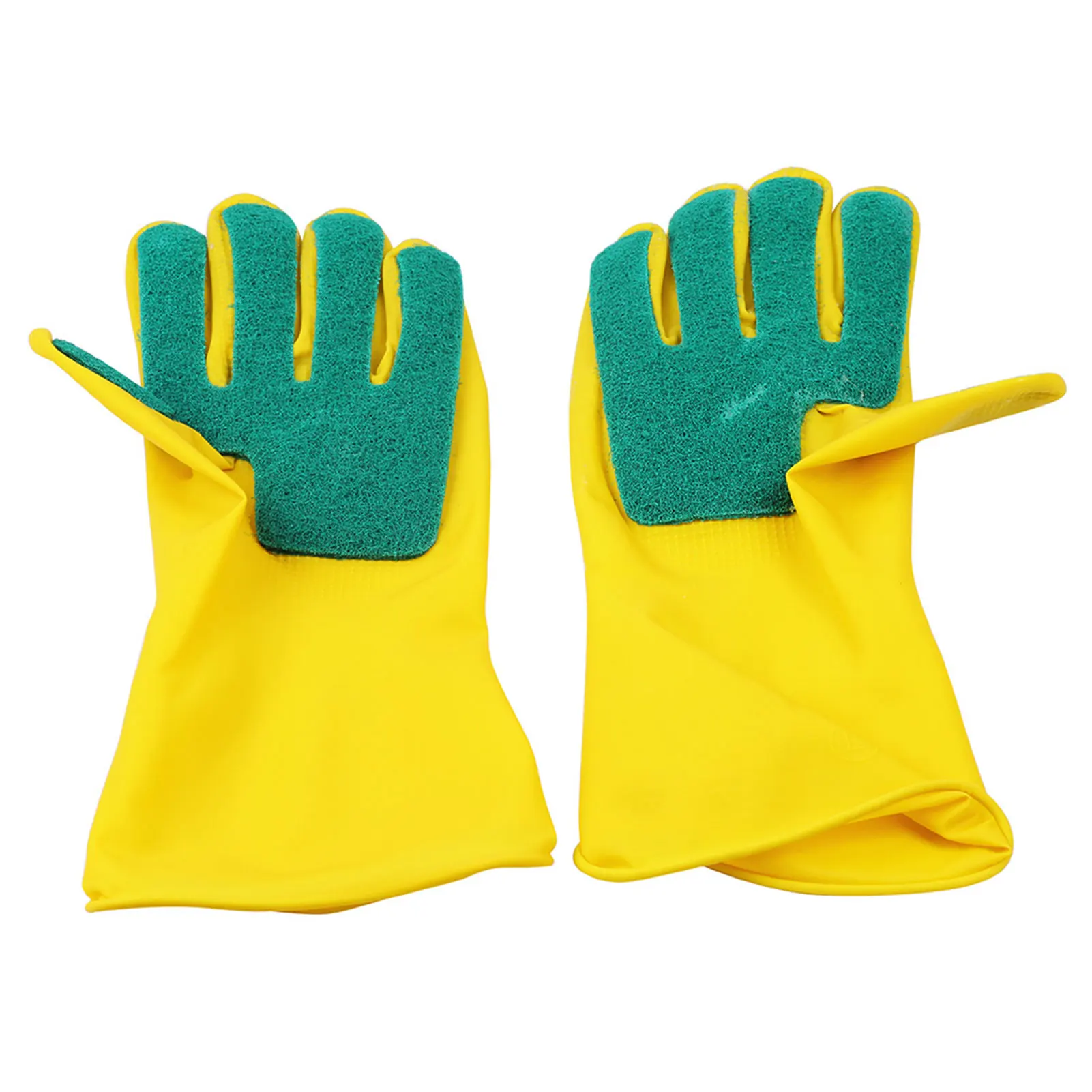 

1 Pair Dishwashing Cleaning Gloves Latex Dish Washing Gloves for Household Sponge Scrubber Kitchen Cleaning Tools Hand Protect