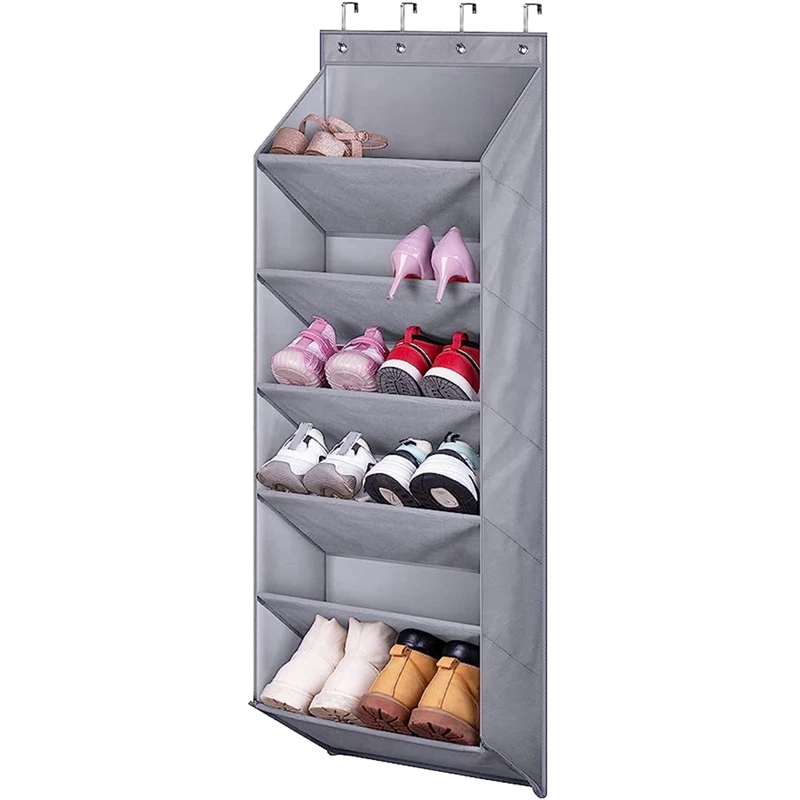 

Door Shoe Rack With Deep Pockets For 12 Pairs Of Shoe Organizer For Closet And Dorm Narrow Door Shoe Storage