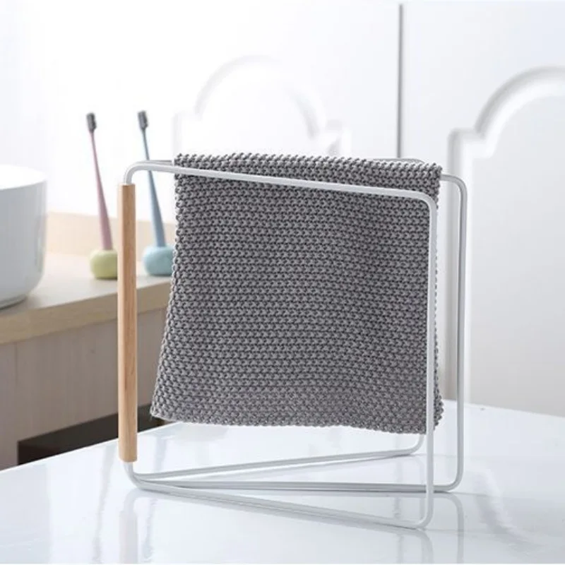 

Iron Rag Storage Rack Creative Sundries Storage Holder Space Saving Vertical Hanging Cloth Shelf Kitchen Restaurant Organizer