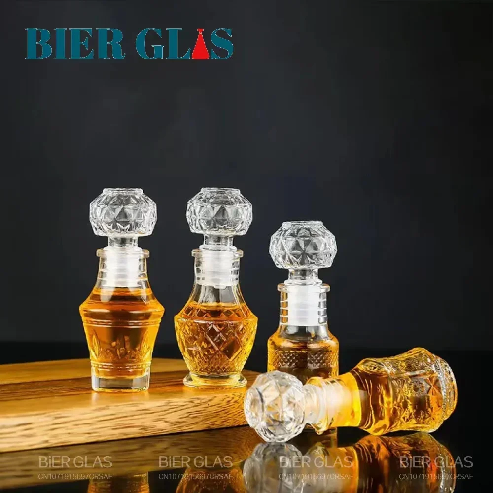 Whiskey Liquor Bottle 50ml Cute Glass Dispenser Mini Alcohol Guest Gift Wedding Decanter Wine Pot Shot Jars Bar Set 5 10 15 Pcs
