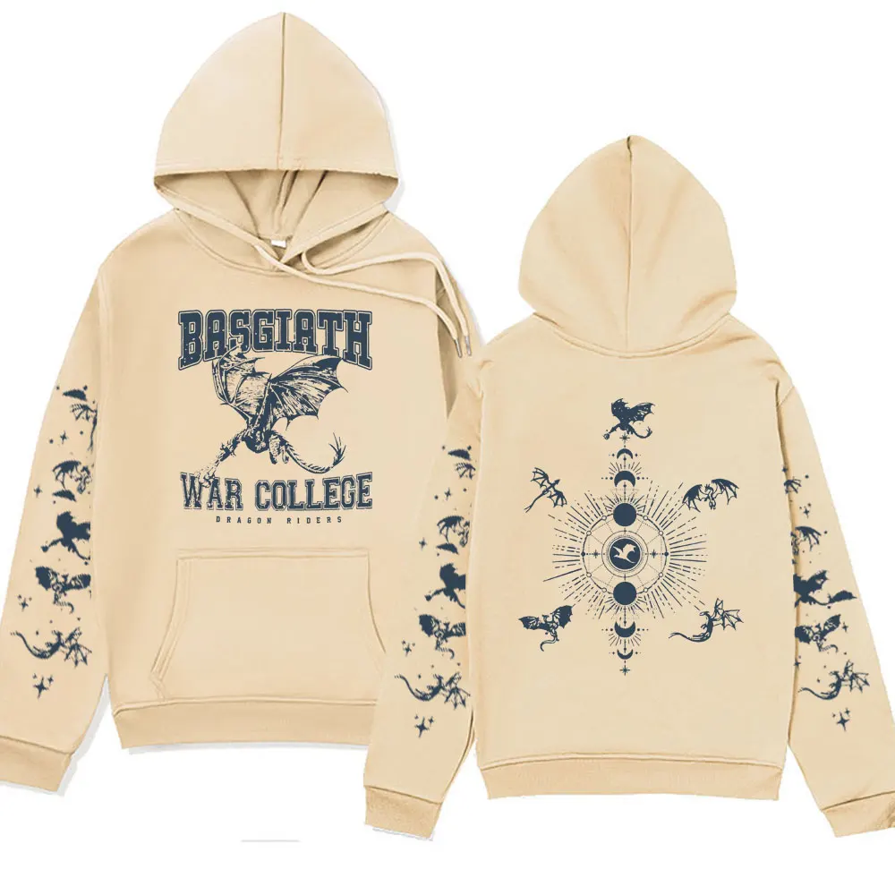 Riorson House Basgiath War College Double-sided Printing Hoodie Dragon Rider Fourth Wing Vintage Aesthetic Sweatshirts Men Women
