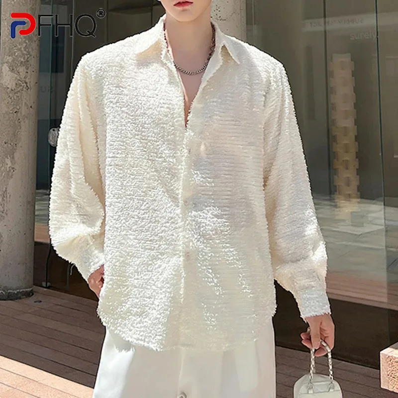 

Мужская однобортная рубашка с длинным рукавом, свободного покроя