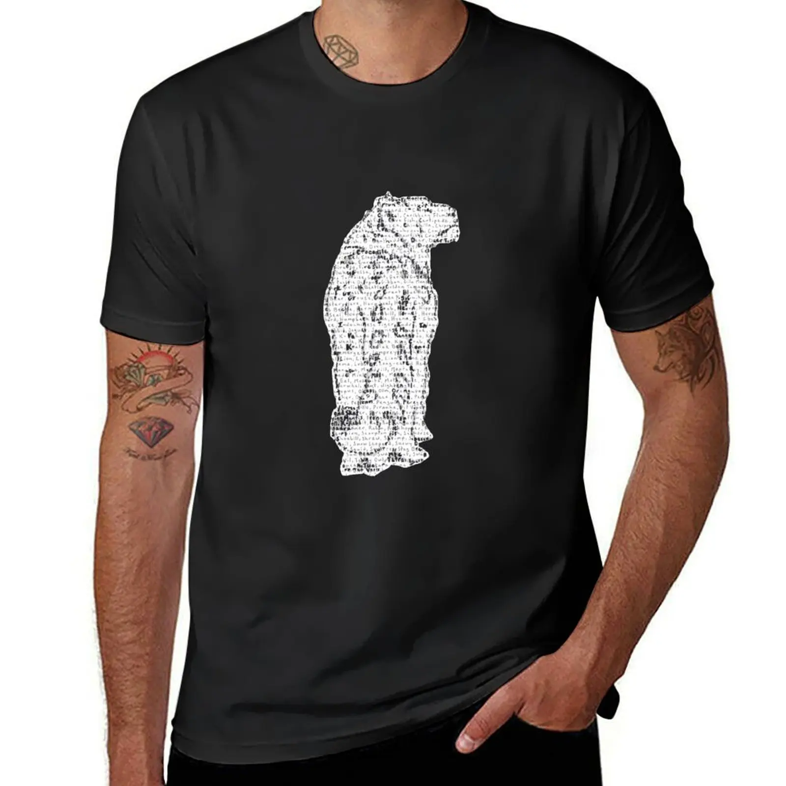 

snow leopard word art illustration T-Shirt for a boy blanks T-shirt men