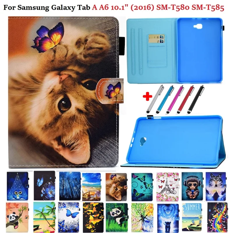 Чехол Funda для Samsung Galaxy Tab A A6 10 1 2016 чехол SM-T580 T585 милый детский с животными планшета |