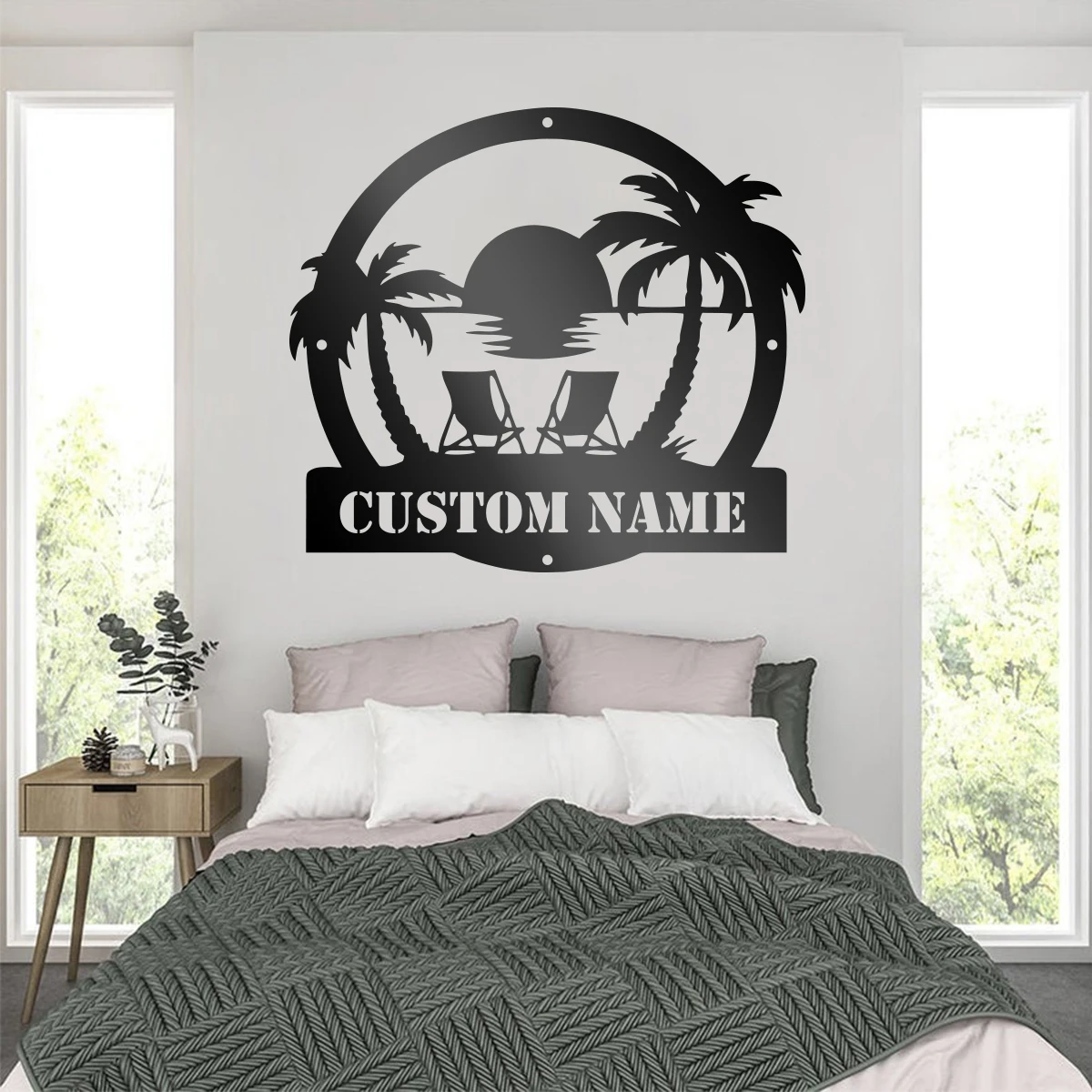 

1pc scenery Personalized name Iron Painting Metal Plaque Iron Plaque For Living Room Decor