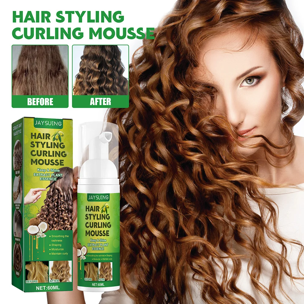 60ml Hair Care Curling Foam Professional Curly Hair Styling Cream Natural Fluffy Moisturizing Women Haircare Products