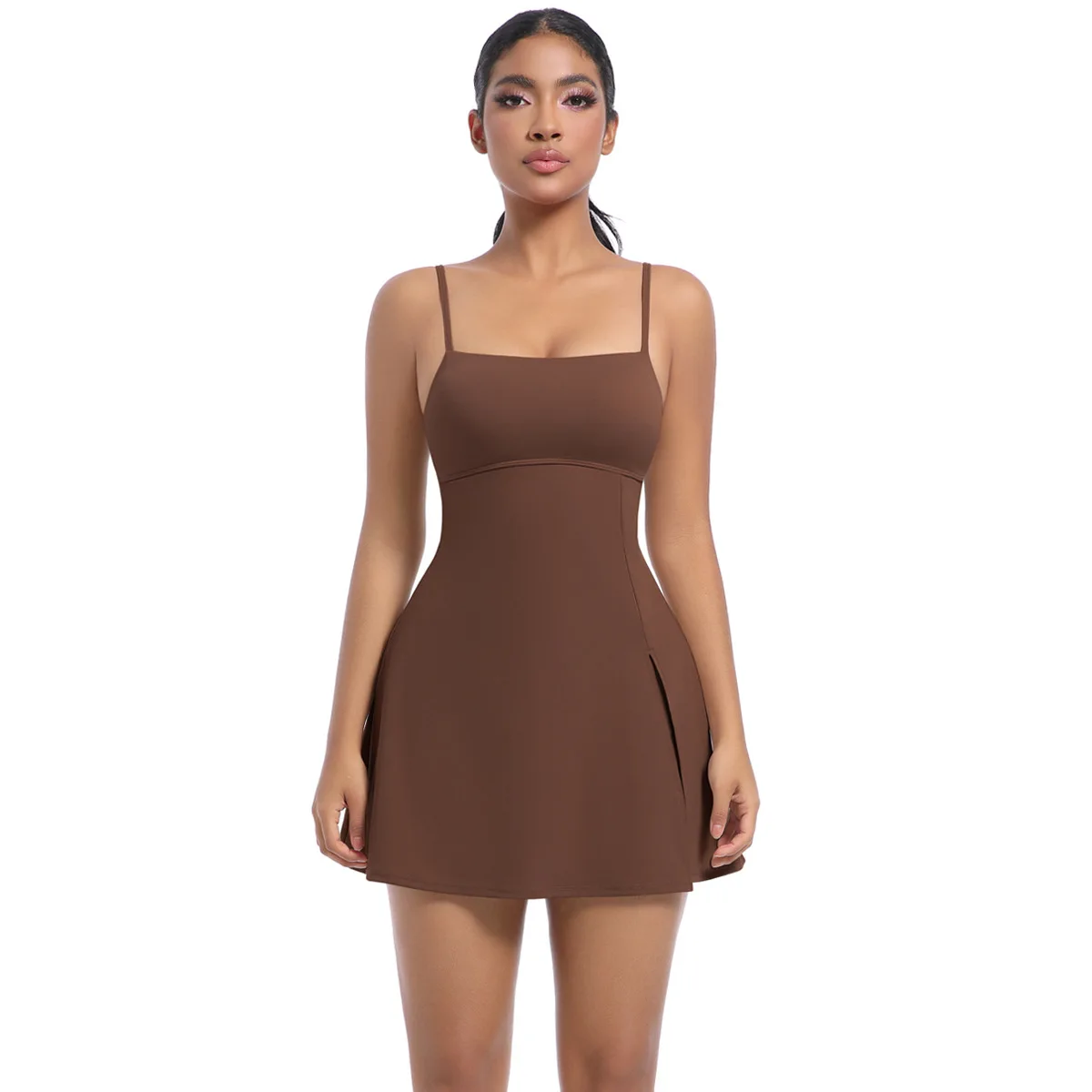 New Anti-exposure Basic Sports Dress With Chest Pad Breathable Outdoor Golf Beauty Back Sling Yoga Tennis Skirt Women