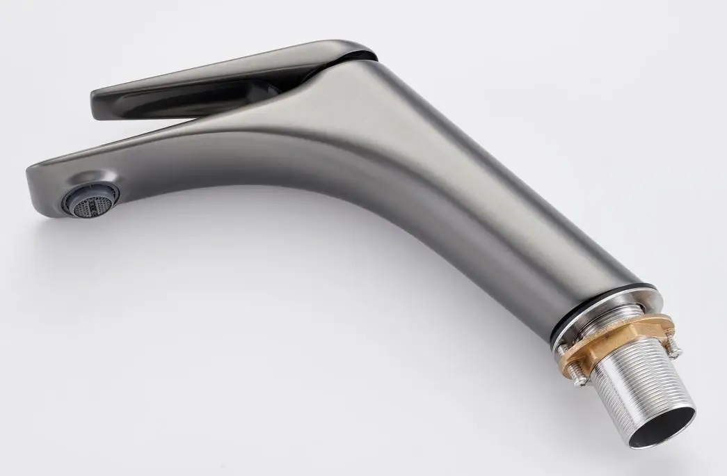 shiny Rose Gold Bathroom Faucets Brief Basin Faucet Sink Mixer Tap Hot & Cold Deck Mounted Lavatory Crane Water Tap
