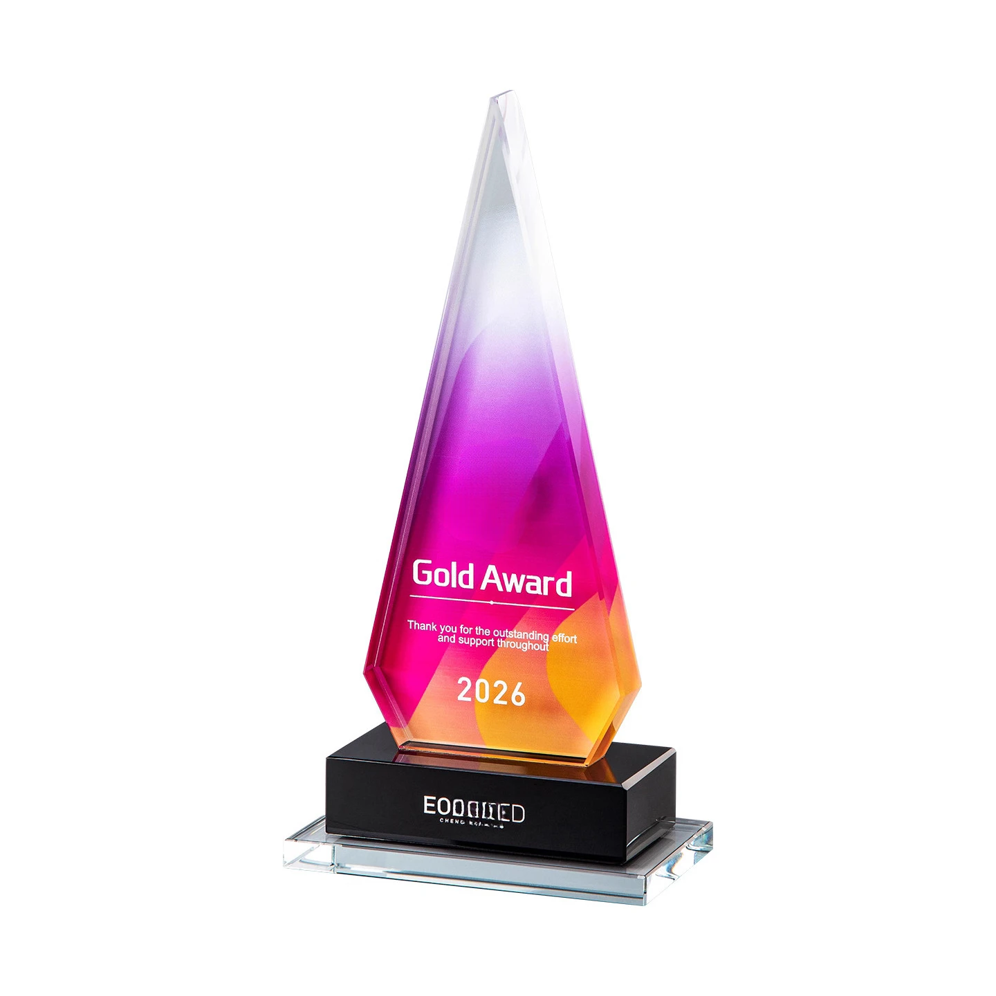 Customized Crystal Trophy, Color Printing Prize Sports Annual Meeting Awards Outstanding Employee Souvenir, Home Decoration, 1Pc