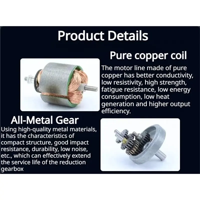 A25P GA25-370 기어 감속 모터 DC 6V 고토크 전기 모터 360RPM DIY 로봇 스마트 카용