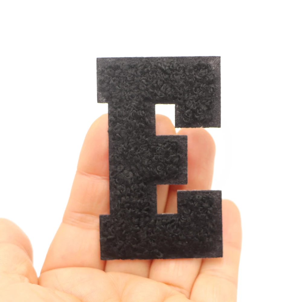 Description Picture 6 of item1PC Black 7.CM Chenille Letter Patch Iron on Patch Letters Patch For Jeans Clothes Name Diy T-Shirt Repair Alphabet Patch Badges