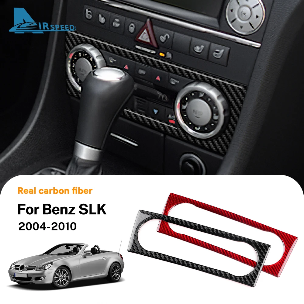 메르세데스 벤츠 SLK R171 2004 2005 2006 2007 2008 2009 2010 차량용 중앙 제어 에어컨 패널용 리얼 소프트 카본 파이버 트림 스티커