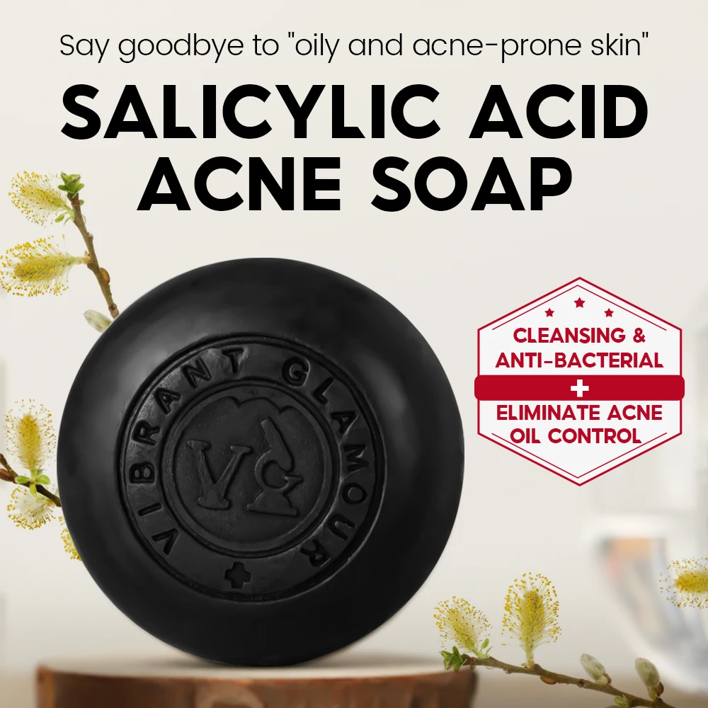 VIBRANT GLAMOUR Salicylic Acid Acne Handmade Soap Cleanses Pores Inhibits Acne Anti-Inflammatory Soothing  100g 2