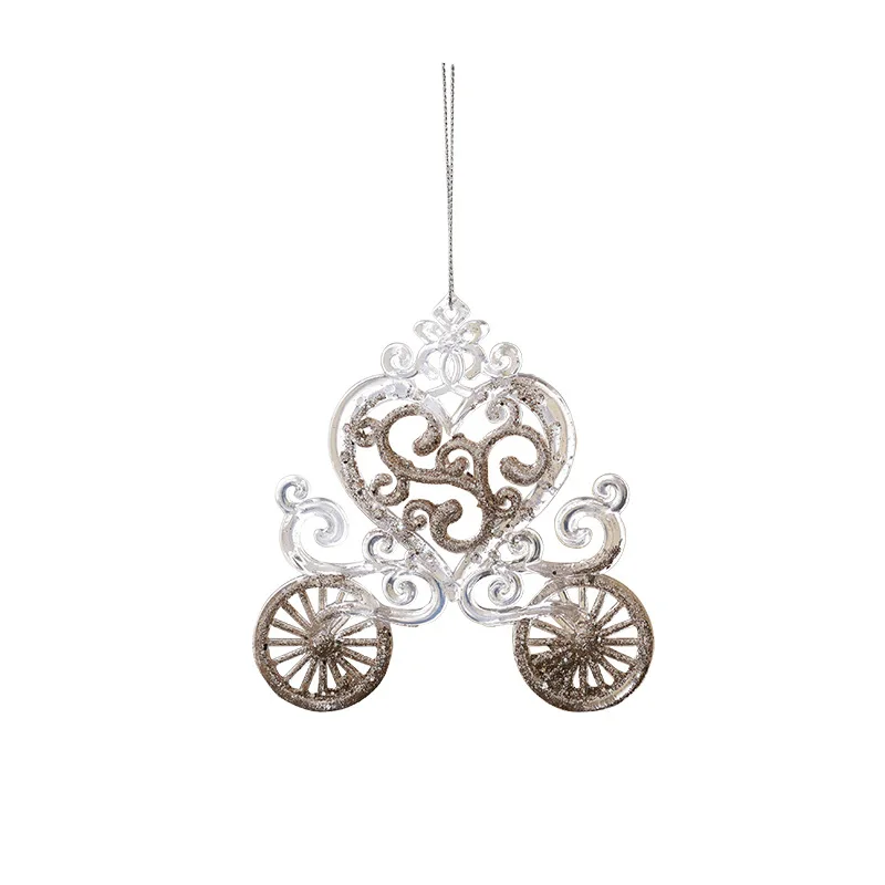 Christmas Pendant Acrylic Bell Pumpkin Carriage Carousel Ballet Dancer Christmas Decoration Hanging Pendant Holiday Decor