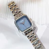 fashion simple square dial women quartz steel watch 6
