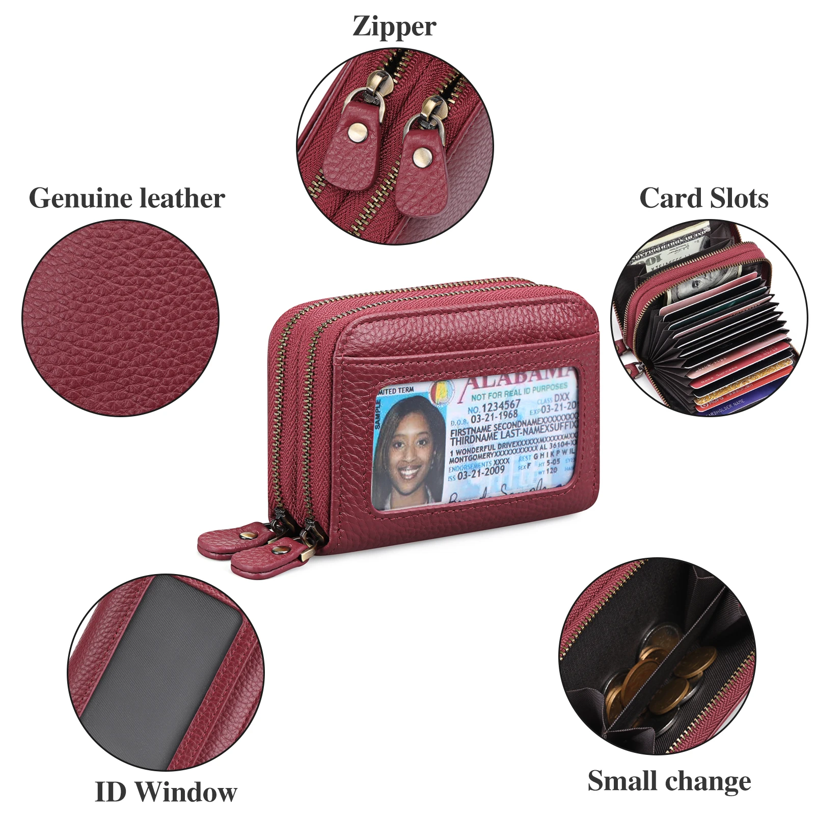 Sendefn Wallets for Women Genuine Leather Credit Card Holder with