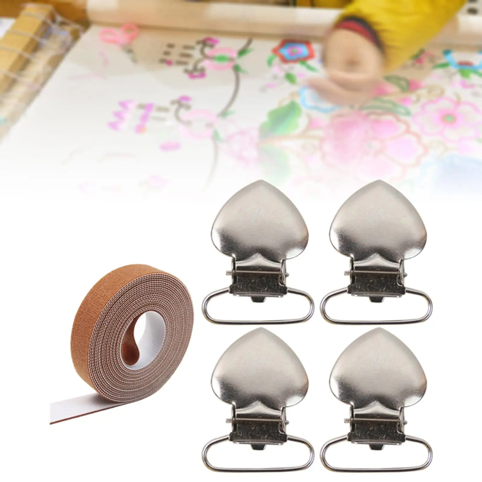 스크롤로드 사이드 텐션 클립 조정 가능한 재사용 가능한 DIY 퀼팅 크로스 스티치 홀더 세트 바느질 가제트 자수 액세서리