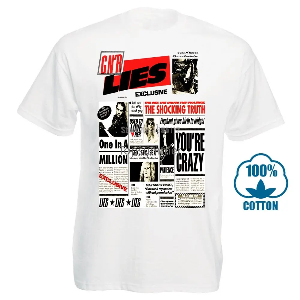 

Funny T Shirt Men Novelty Tshirt Guns N Roses Lies T Shirt