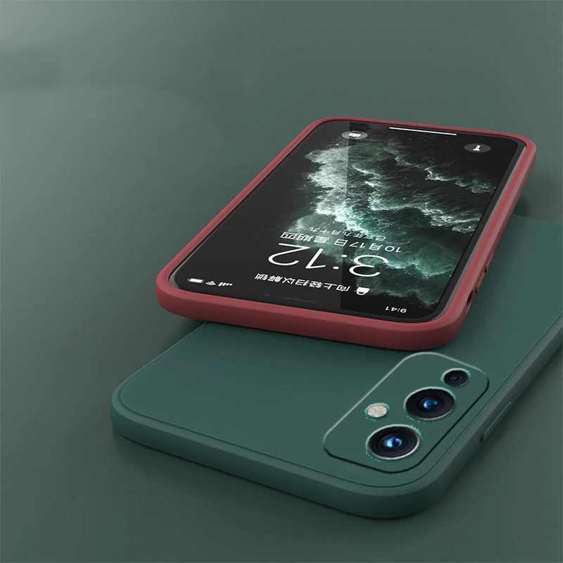 Premium Liquid Silicone Protective Case with Camera Guard and Straight Edge Design