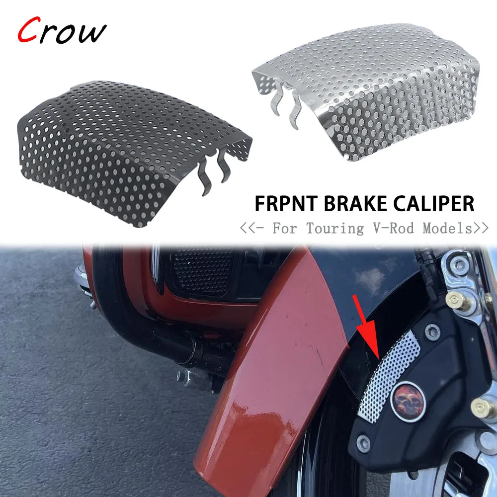

Black Chrome Stainless Steel Protective Cap Motorcycle Front Brake Caliper Cover Protection For Harley Touring V-Rod 2006-2019