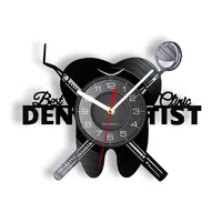 Dentist Equipment Dental Office Teeth Wall Sign Decorative Clock Orthodontist Vinyl Record Wall Clock Nurse Appreciation Gift 1