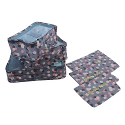 6-Piece Travel Storage Organizer Set for Clothing, Shoes, and Toiletries (Blue)