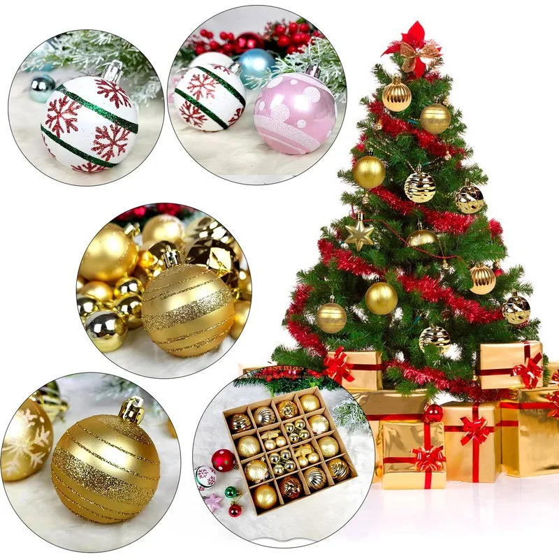 Christmas Tree Balls 42/44pcs 6cm Big Christmas Ball Multicolor Ball Decorations Christmas Tree Ornaments Set for Home Party christmas tree ornaments