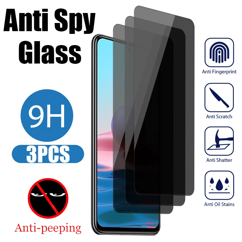 3pcs Privacy Screen Protector For Redmi Note 10 11 12 Pro 9 8 7 11s 10s