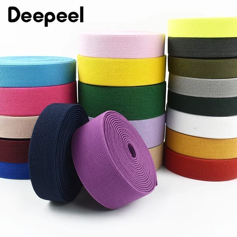 5Meters 10-50mm Colorful Elastic Bands Stretch Rubber Ribbon Clothes Webbing Trousers Dress Belt Shoes DIY Sewing Accessories