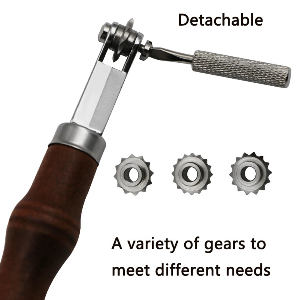 

Spacing Wheel Leather Craft Kit Handle Stitch Line Marking Wood + Alloy 1 Set 2.6cm/1.03\\\" Diameter 4pcs Rollers