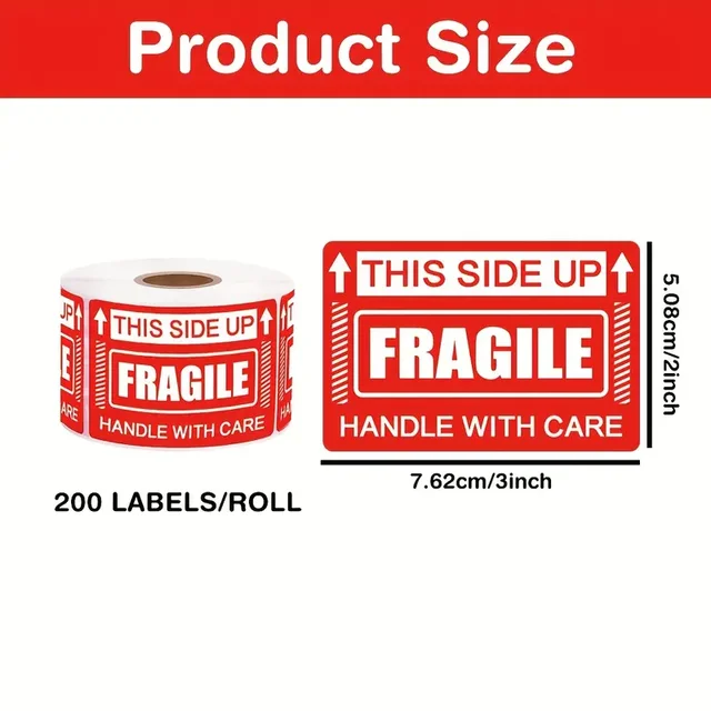 3 X 5" Fragile Handle With Care Thank You Label 500' Per Roll - Foto 2