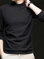 Heated Fce Long Sve Thermal Base Layer Top Men's f High Collar Double Sided Velvet Innerwear T-irt for Autumn Winter