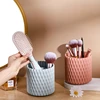 1pc 360° Rotating Makeup Brush Holder - Multi-Functional Dresser/Desk Beauty Box for Student & Pencil Storage - White and Pink 1
