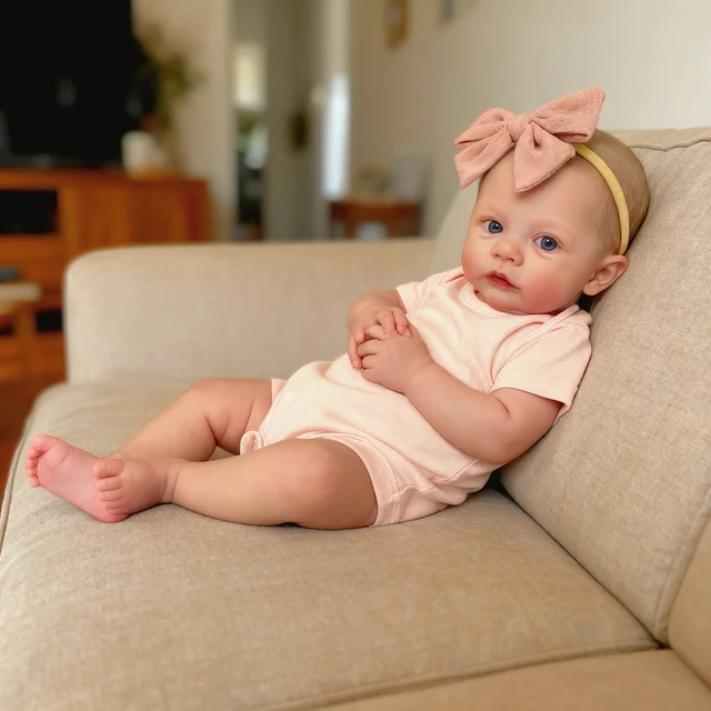 NPK 18inch Reborn Baby Doll Meadow Soft Body 100% handmade 3D Skin with Visbile Veins Collectible Art Doll Christmas Gift