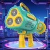 Super Electric Rocket Bubble Guns With LED Large Holes Shape Fast Machine Gun Launcher Bubbles Blower Soap Outdoor Toys For Kids 4