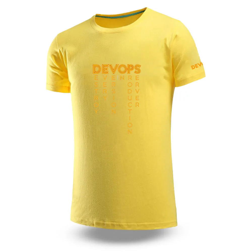 DEVOPS - The real definition of DEVOPS 2023 Summer style men Leisure fashion Short Sleeve Sport comfort Breathable T Shirt top