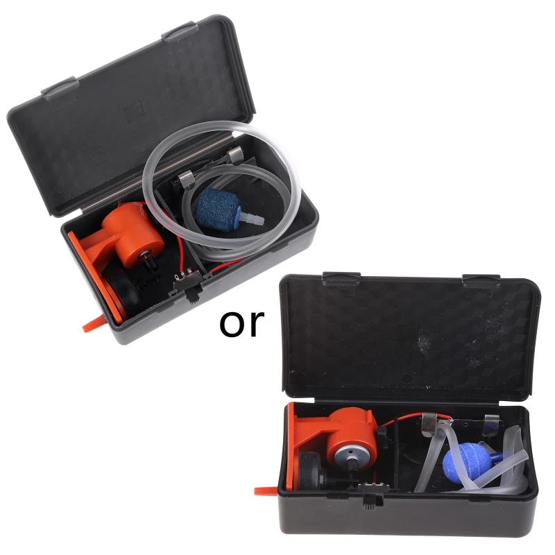 Aquarium Battery Operated Fish Tank Air Pump Aerator Oxygen With Air Stone 5W Powered Bubbler for Saltwater and Freshwater